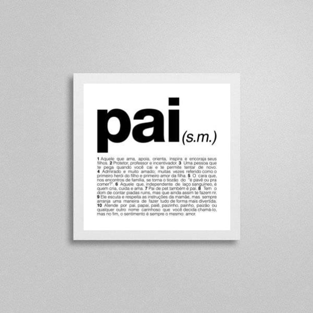 Quadro Quadrado Definição De Pai 20X20Cm