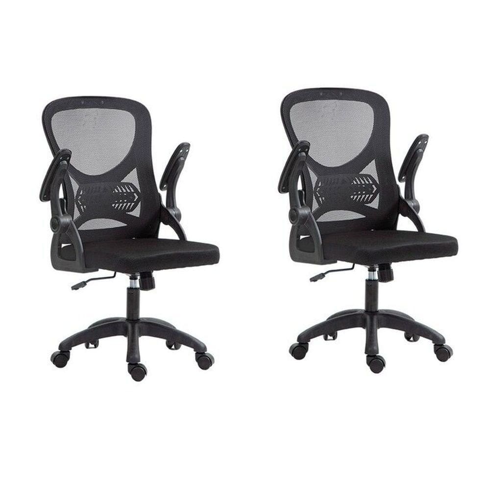 Kit com 2 Cadeira Escritório Diretor Office Columbus com Tela Mesh Preto