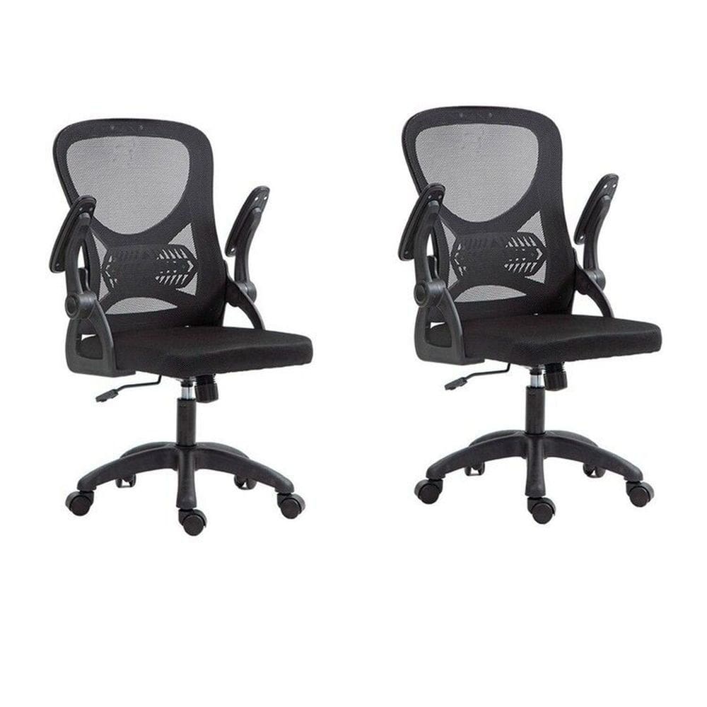 Kit com 2 Cadeira Escritório Diretor Office Columbus com Tela Mesh Preto