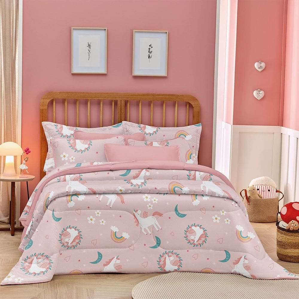 Edredom Solteiro Estampado Atlantix 150x220cm 100% Algodão