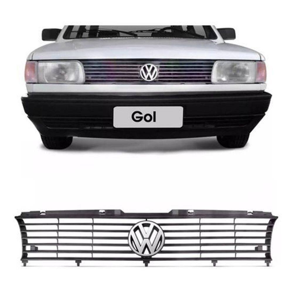 Grade Meio Farol Gol Saveiro 91 92 93 94 G1 Emblema Cinza