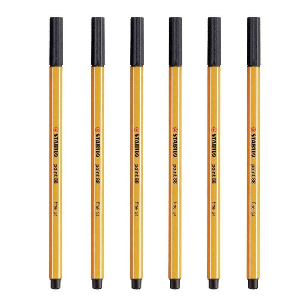 Caneta Fineliner 0.4mm Point 88 6 Unidades Preto - Stabilo