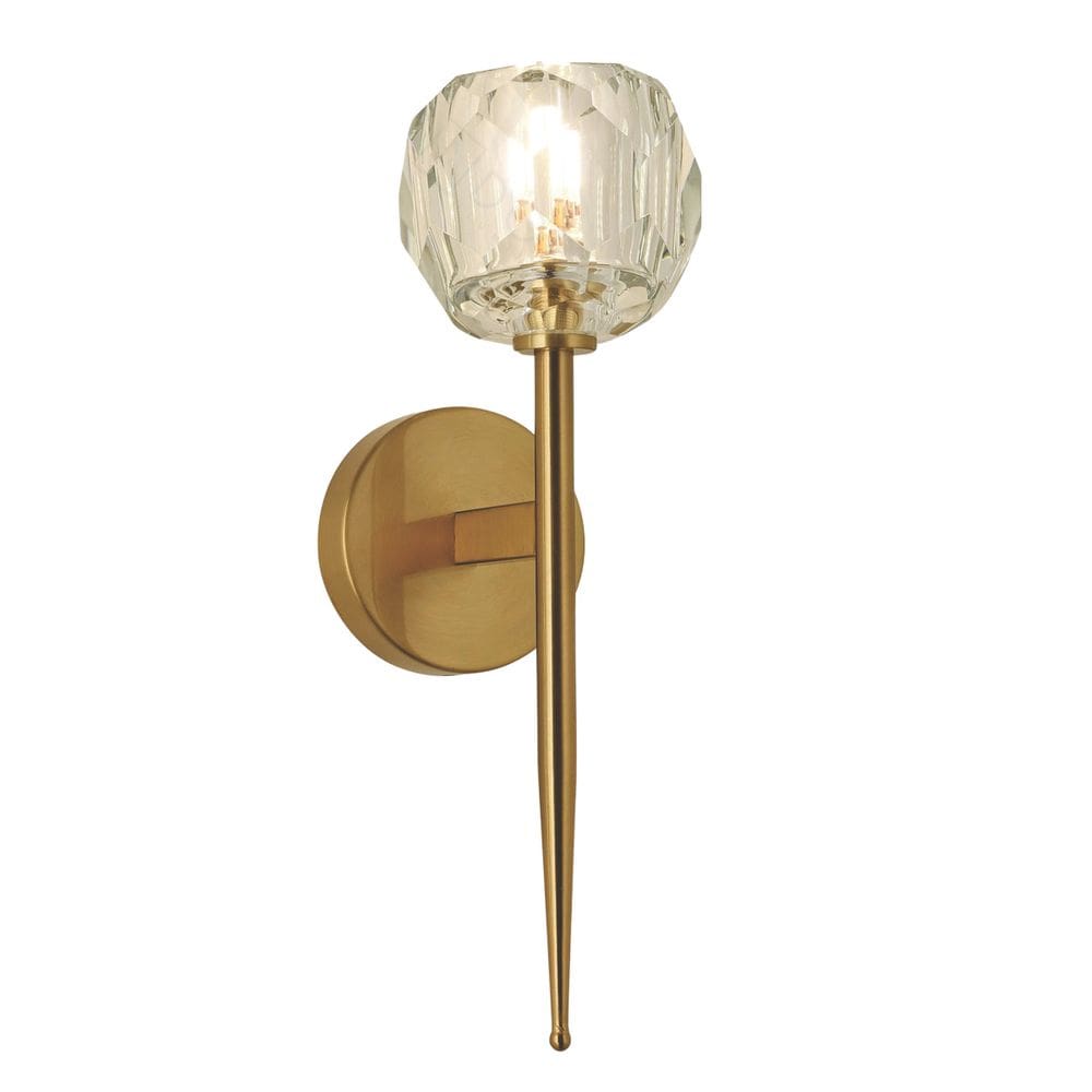 Arandela Tocha Cristal Dourado 30cm 1G9 15689-PL