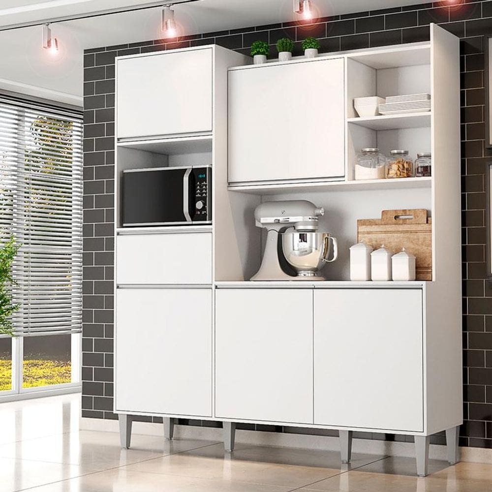Armário para Cozinha Kit Ambiente Isabel Branco Brilho - AJL