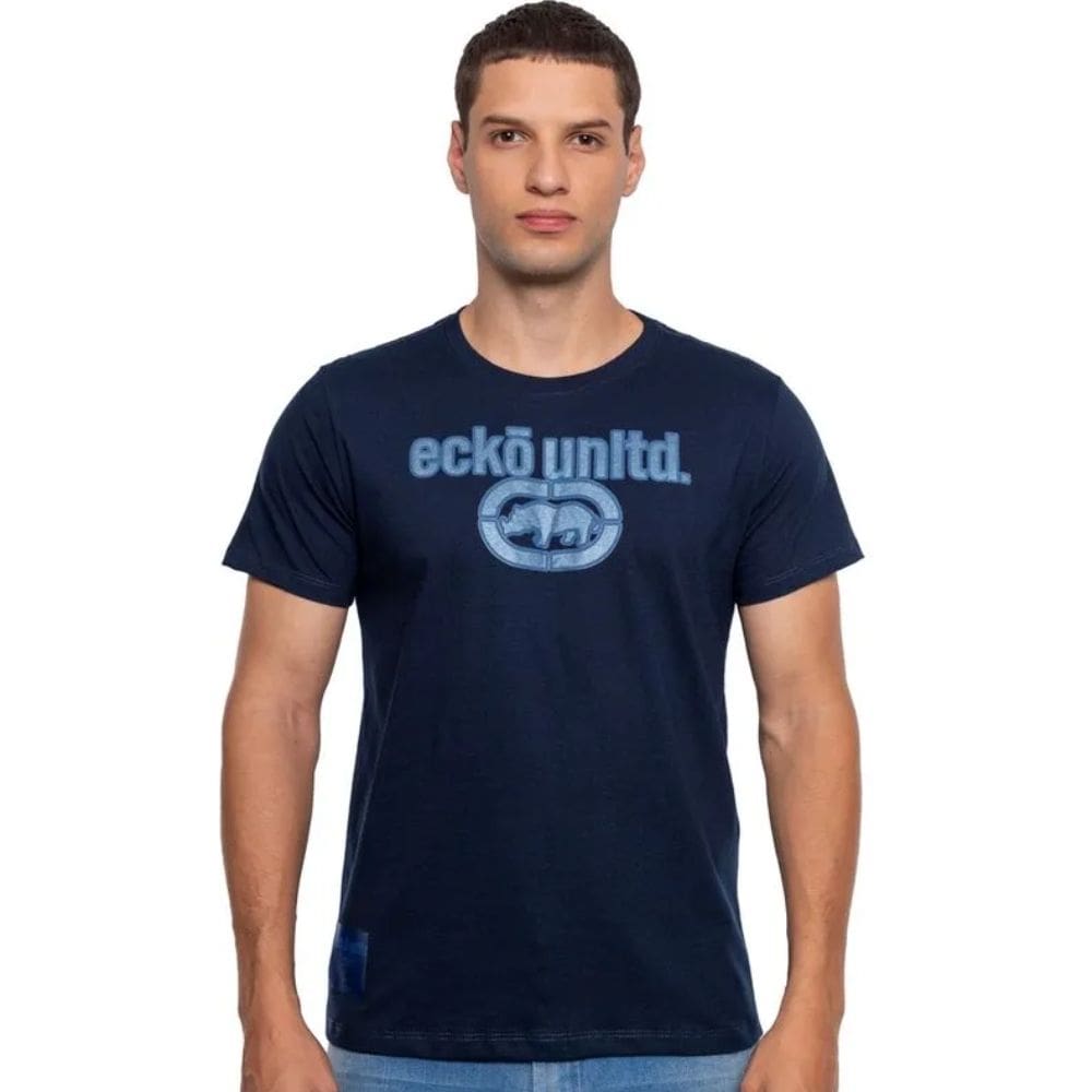 Camiseta Masculina Ecko Sample Azul Marinho EK098