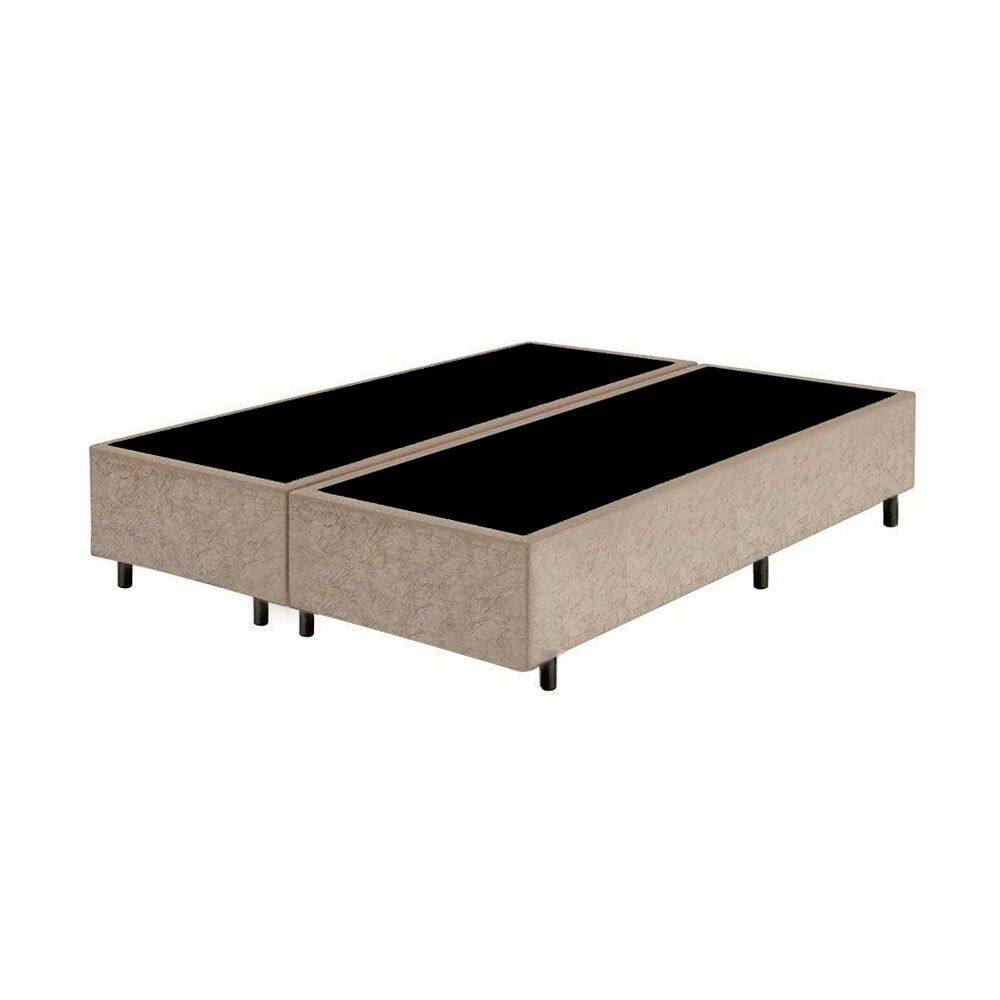 Cama Box Queen Bipartido Bege Suede 40x158x198 - F A Elegante