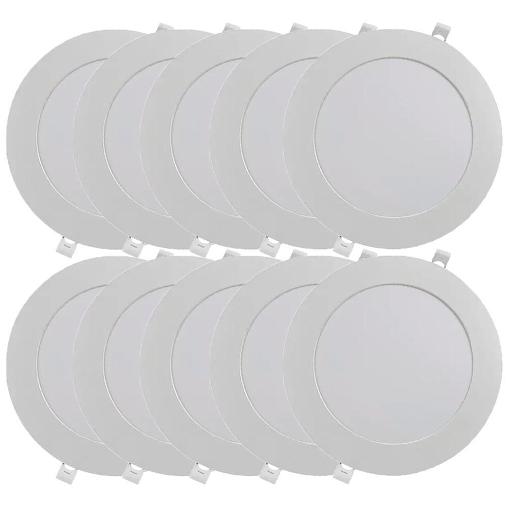 Kit 10 Luminária Plafon Led Redondo Embutir 18W 6500K - Noll