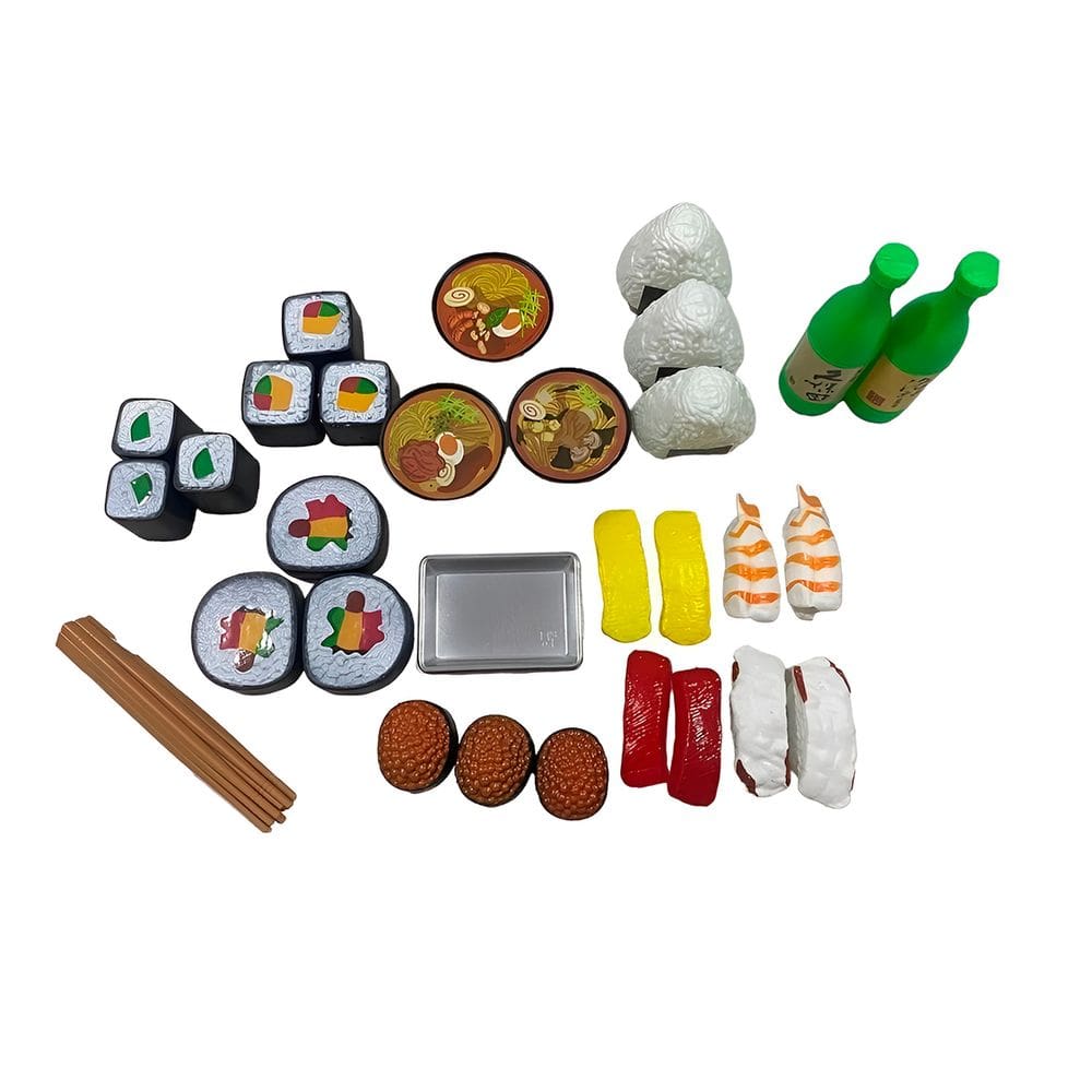 Kit Brinquedo de Comidinhas Sushi Japonês Completo 32 Peças