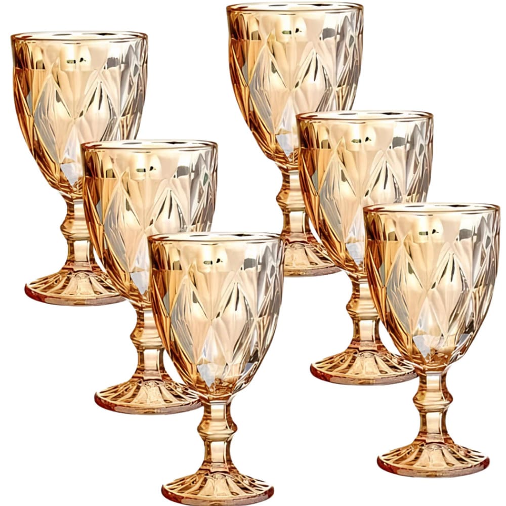 Jogo de Taças Luxx Ellegance 340ml 6 und Vidro Cristal Gold