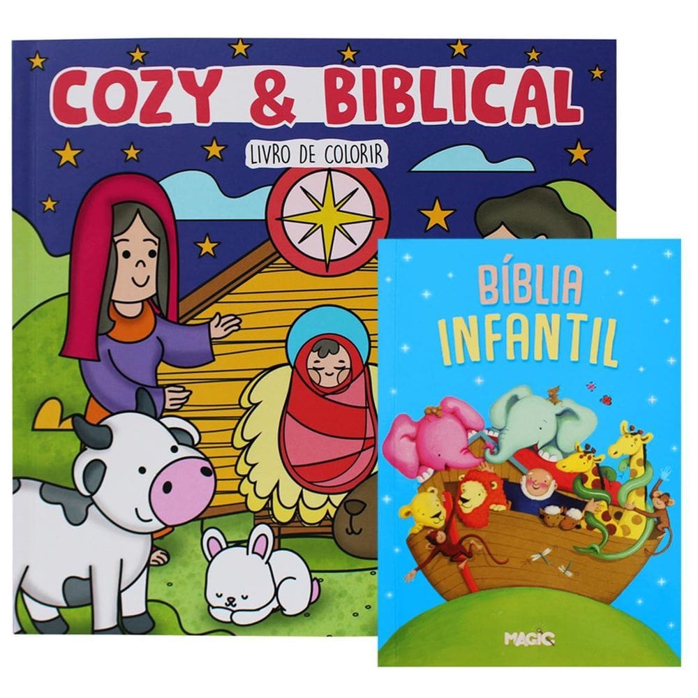 Livro De Colorir Cozy Biblical E Bíblia Infantil Atividades