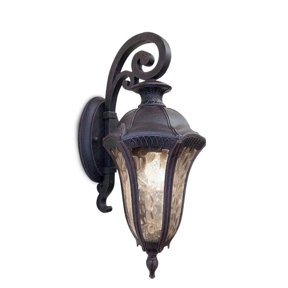Arandela Colonial Metal Marrom e Policarbonato 45cm 1E27