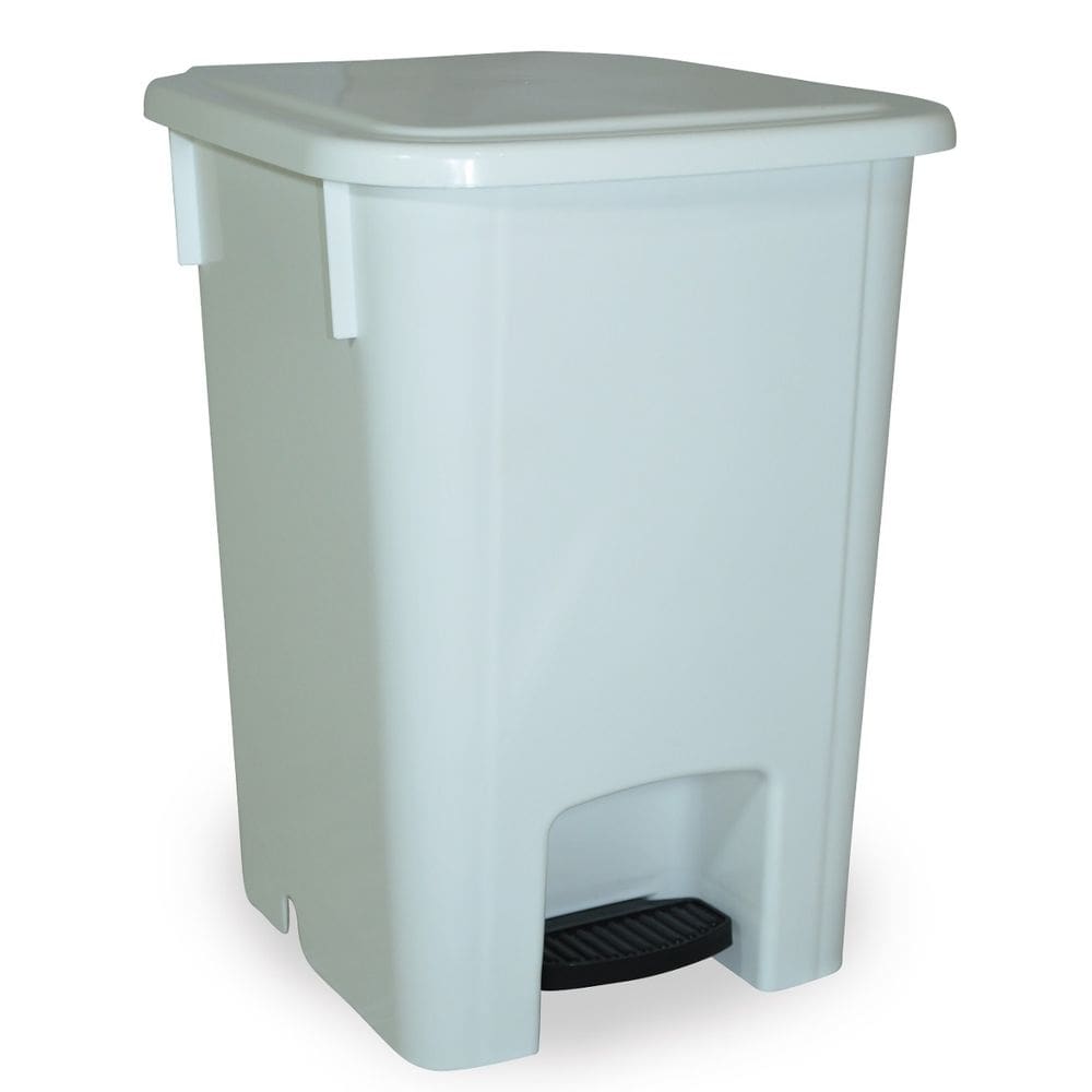 Cesto de lixo com pedal 100 litros sem rodas branco Bralimpia