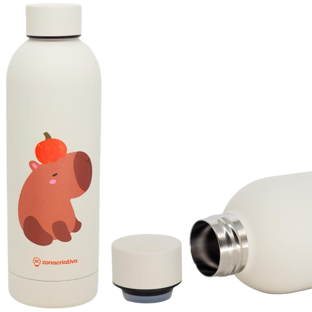 Garrafa Capivara Papivarando Térmica 6 Horas Quente Gelada 600ml