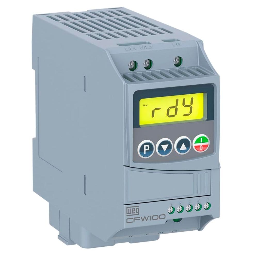 Inversor de Frequência WEG CFW100 0,5cv 2,6A 220v Com Entrada Monofásica