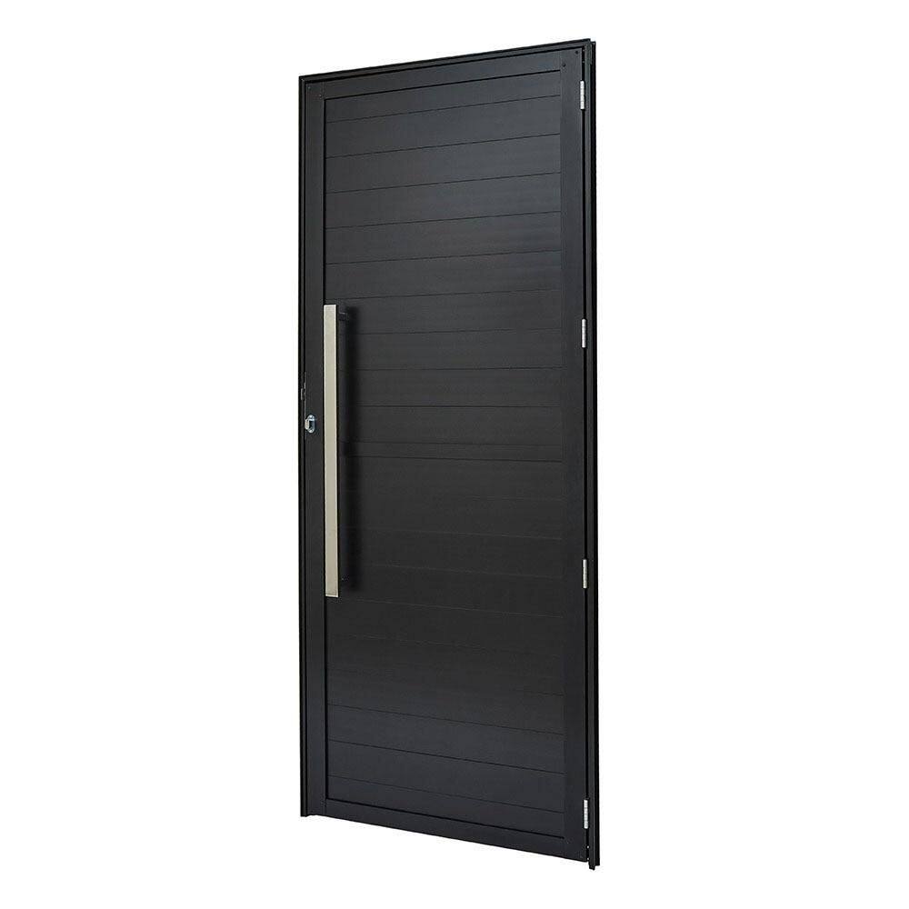 Porta de Alumínio Ramassol Ultra Lambri sem Guarnição, Abertura à Direita, 210 x 100 cm