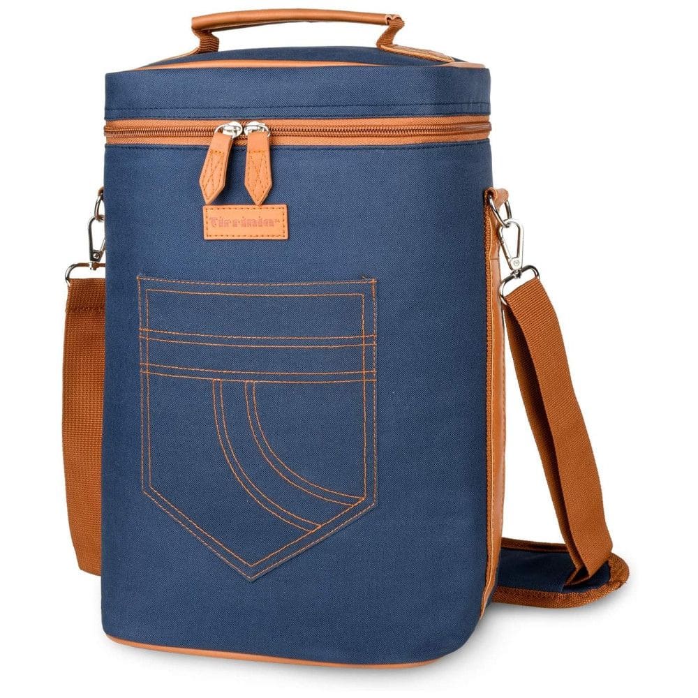Bolsa Térmica Para Transporte de Vinhos Tirrinia até 4 Garrafas, Azul