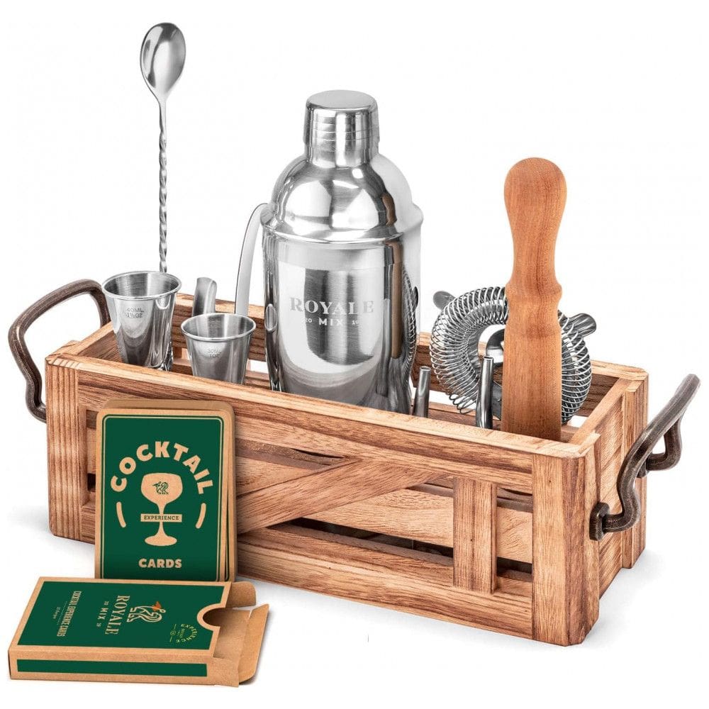 Kit Bn Profissional Peças em Aço Inoxidável com Suporte de Madeira, ROYALE MIX 12 TRA, Prateado
