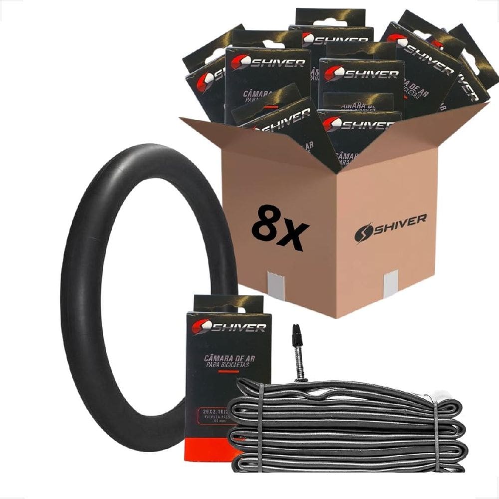 8 Unidades Kit Camara De Ar Para Bicicleta Bike Aro 29 X 2.10 2.25 Mm Bico Fino Presta