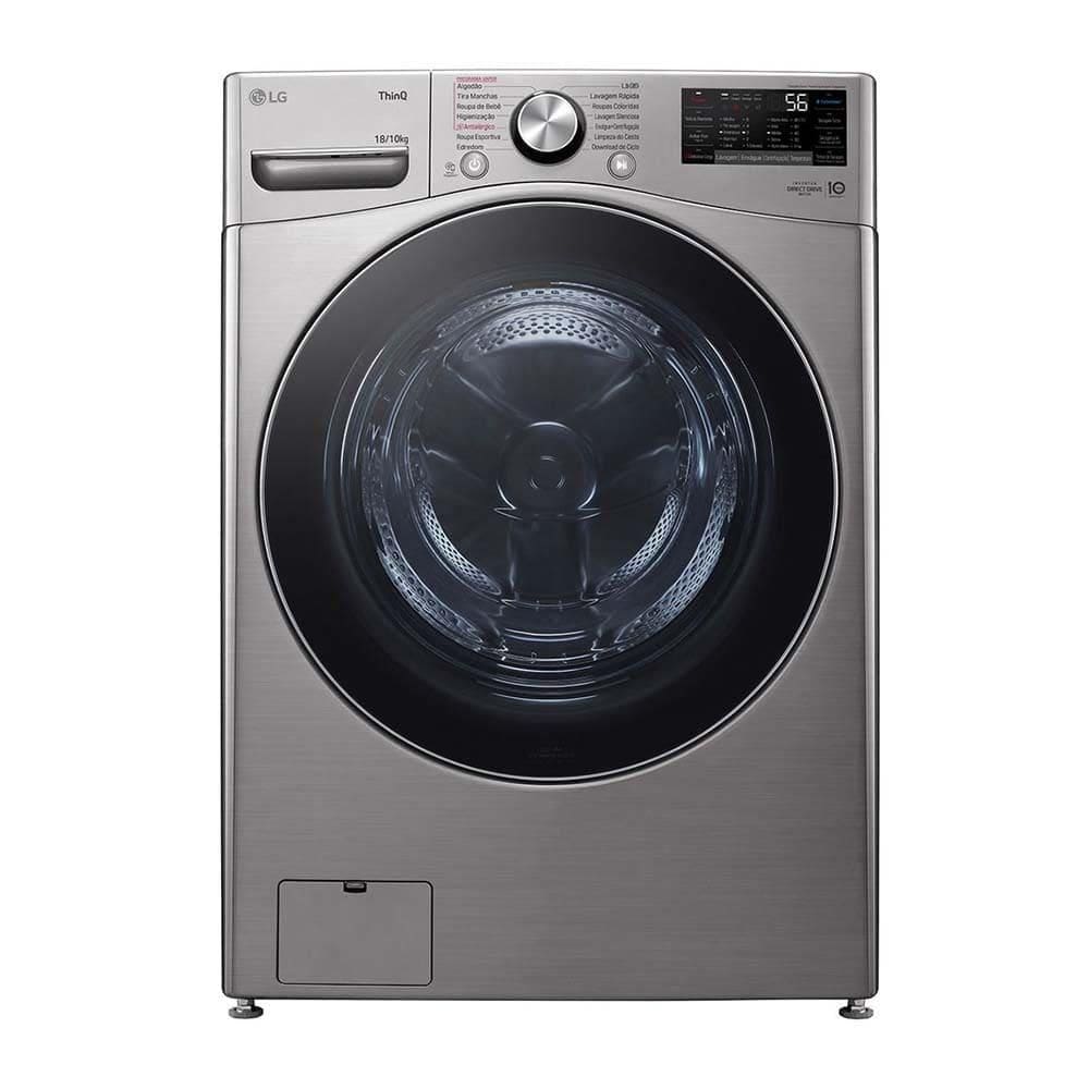 Lava e Seca LG Smart 18kg com Inteligência Artificial AI DD™ WD18SV2S6BA Inox Look - 220V