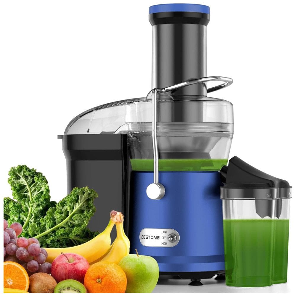 Espremedor de Frutas Bestome, 1200W com Abertura de 7,6cm para Frutas Inteiras, Centrífuga Dupla Velocidade, Motor de Cobre, Eficiente e