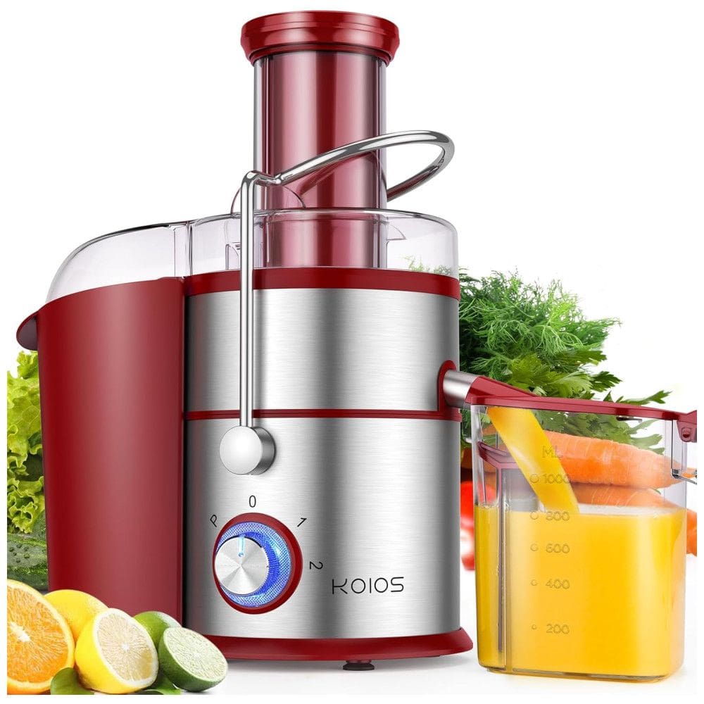 Espremedor de Frutas Centrífugo KOIOS 1300W, com Motor de Cobre Total, Filtro Titânio, Alta Produção de Suco, 3 Velocidades, Bocal Extra