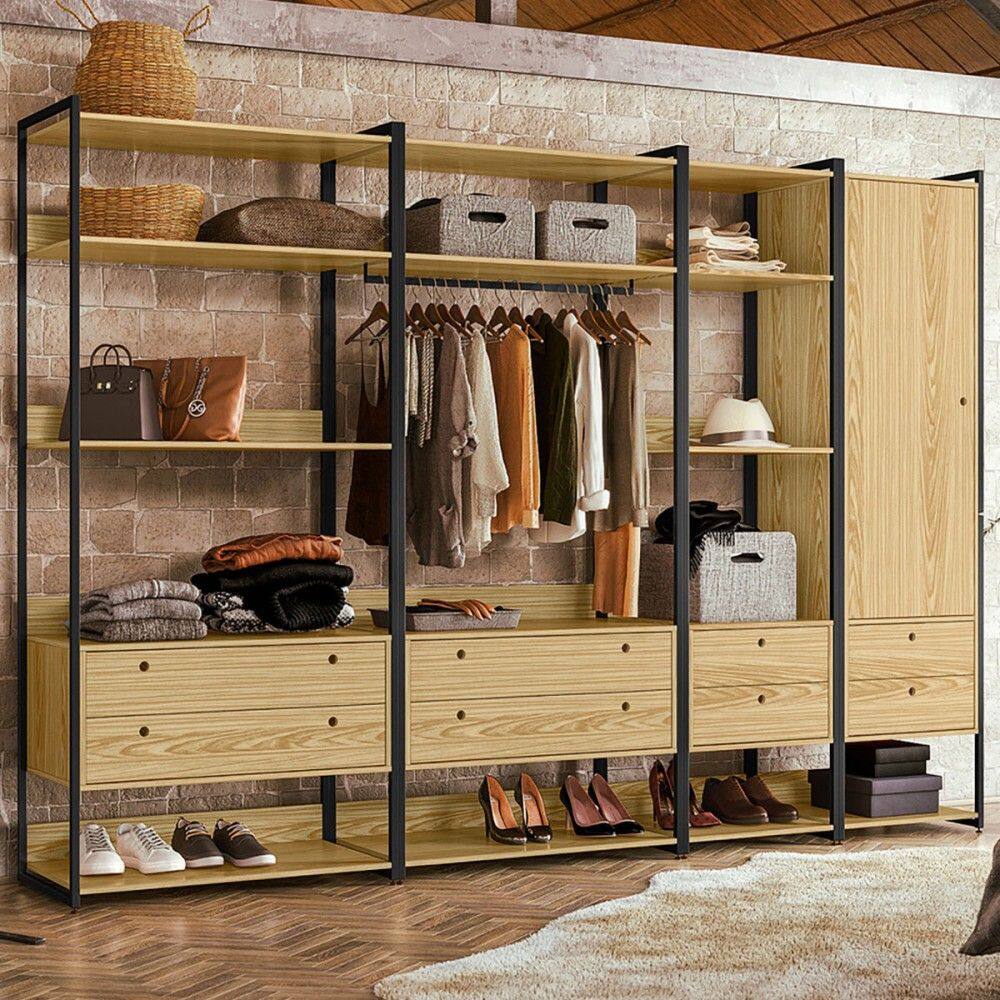 Closet Industrial Anubis 1 Porta 8 Gavetas Pinus 17516 - Pnr Móveis