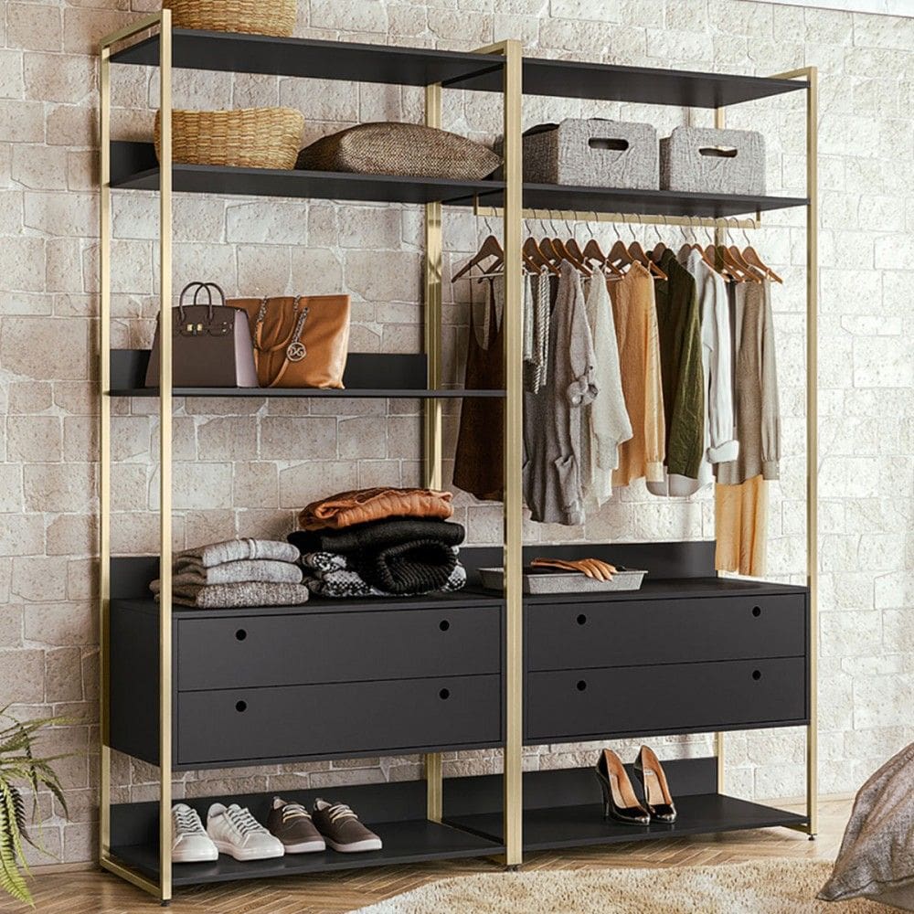 Closet Industrial Anubis 4 Gavetas Preto 17517 - Pnr Móveis