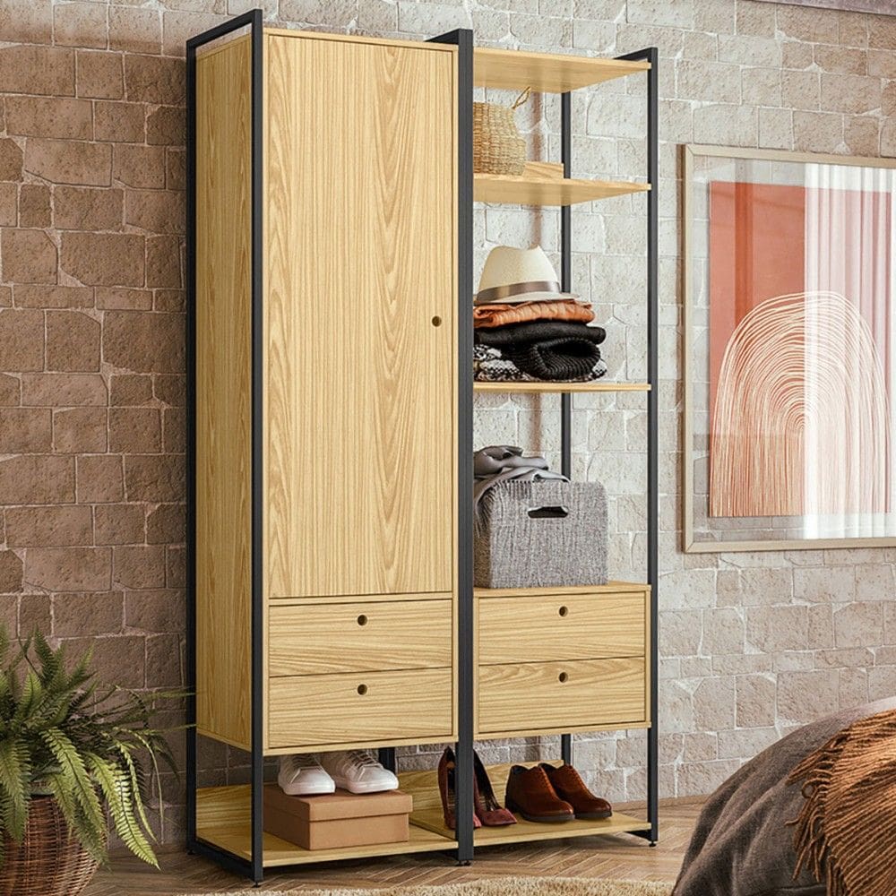 Closet Industrial Anubis 1 Porta 4 Gavetas Pinus 17521 - Pnr Móveis
