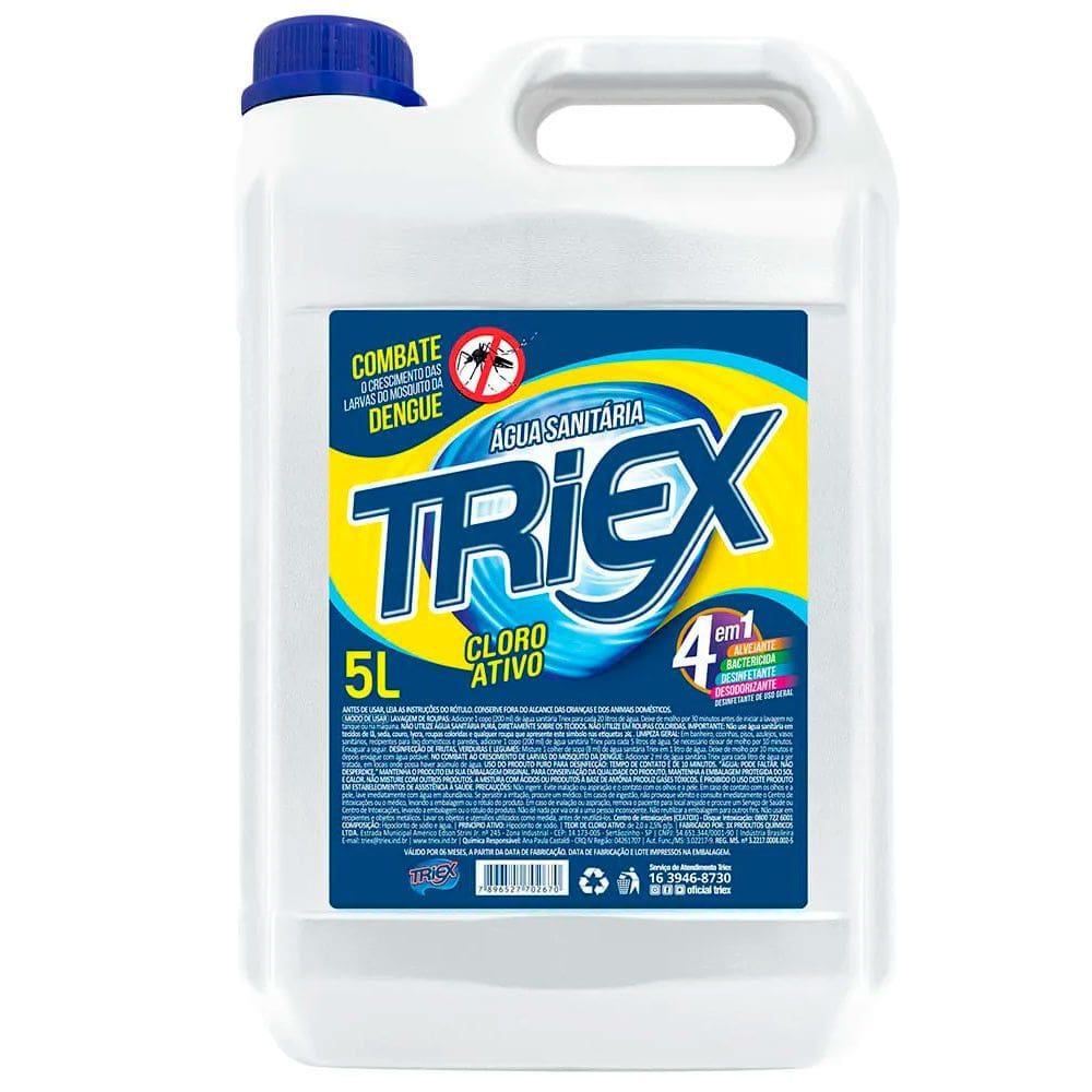 Kit com 2 Água Sanitária Branca Galão 5L Triex