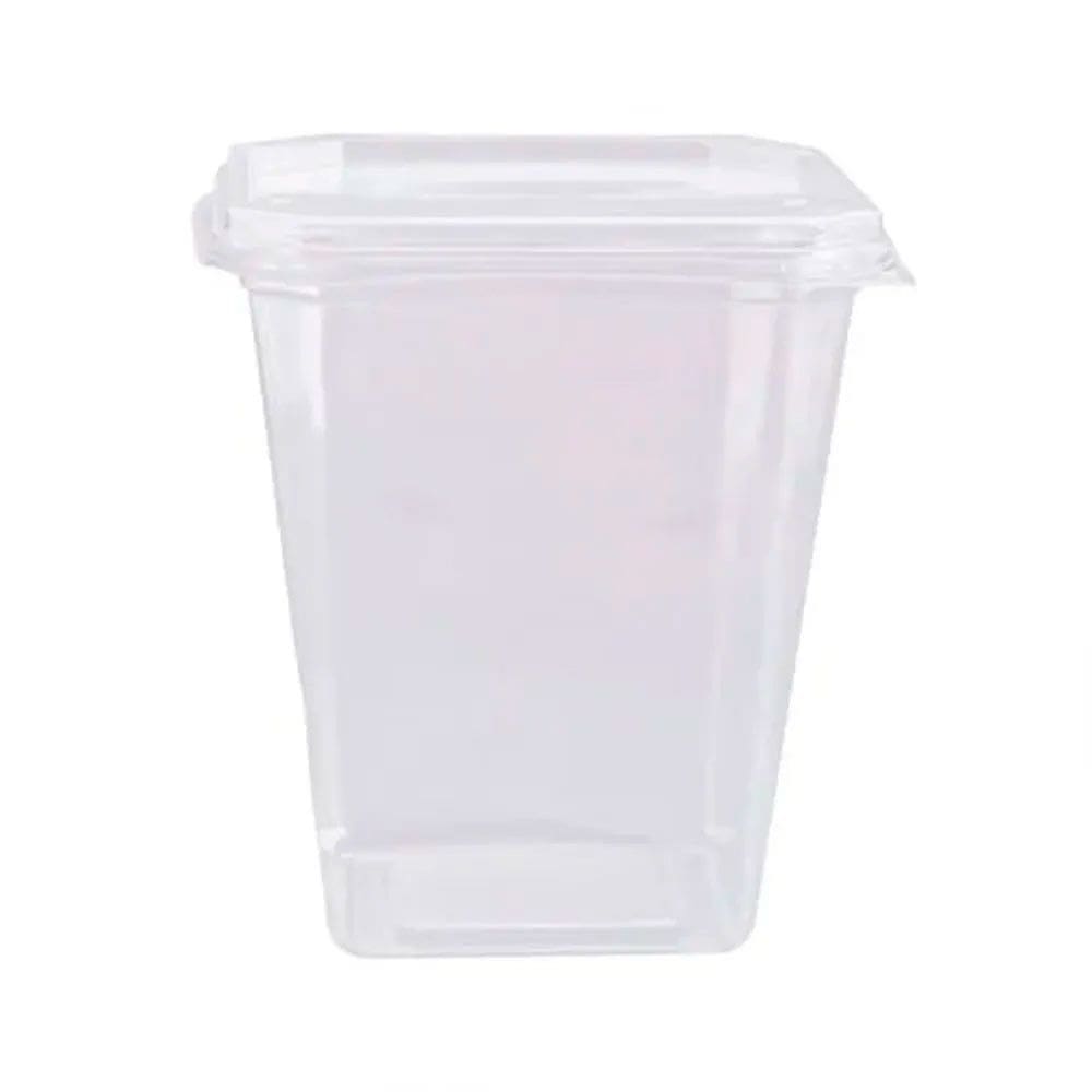 Pote Quadrado 350ml com Tampa Freezer/Microondas c/20 - Prafesta