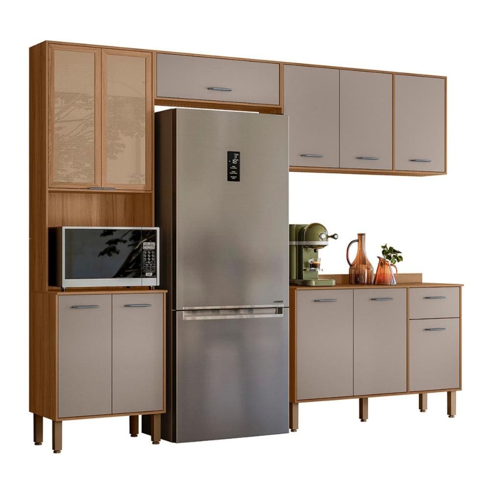 Cozinha Compacta com Balcão Paolla 11 Portas e 1 Gaveta