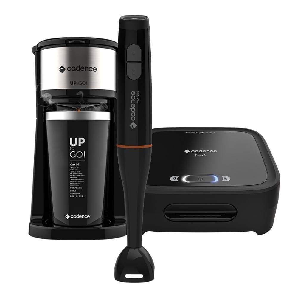 Kit Trio Black Cadence Cafeteira SanduicheiraMixer 220V