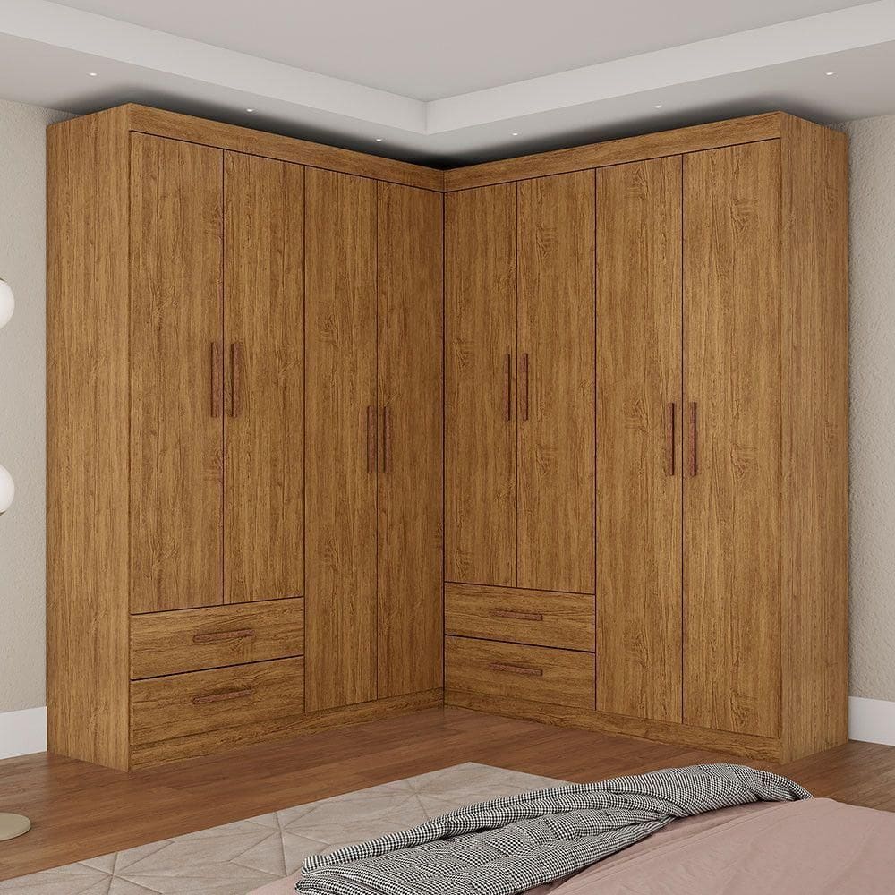 Closet Casal Duplo Lu 8 Portas 4 Gavetas Cinamomo