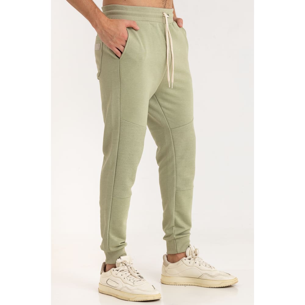 Calça Masculina Moletom Sustentável Jogger com Recorte Verde Natureza