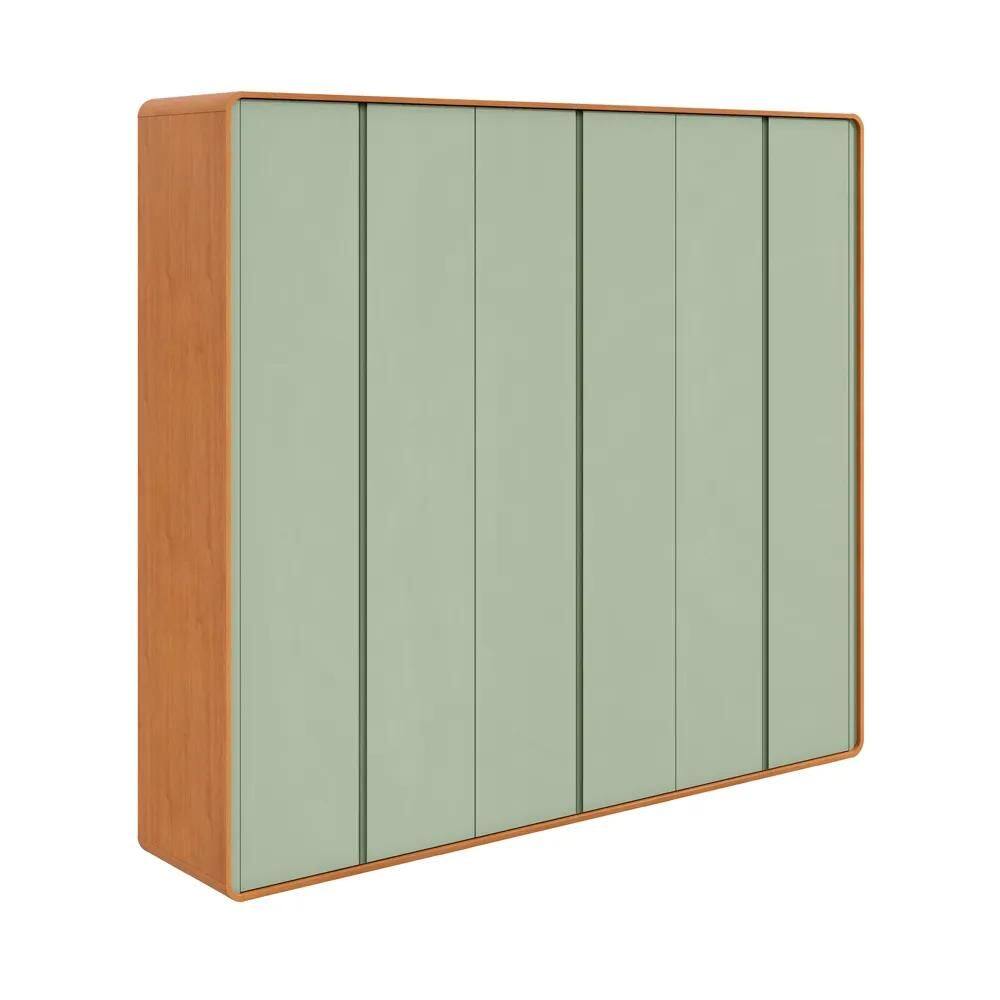 Guarda Roupa Casal 6 Portas 6 Gavetas Loop Amêndoa Clean e Selvia