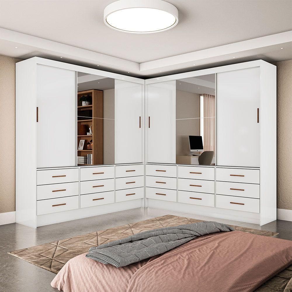Closet Sevilha 6 Portas Casal Duplo Plus Carioca Branco