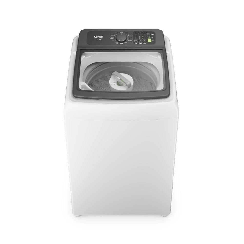 Máquina de Lavar Consul 13kg Branca CWN13ABANA 12 Programas, Cesto Inox, Tampa de Vidro - 110V