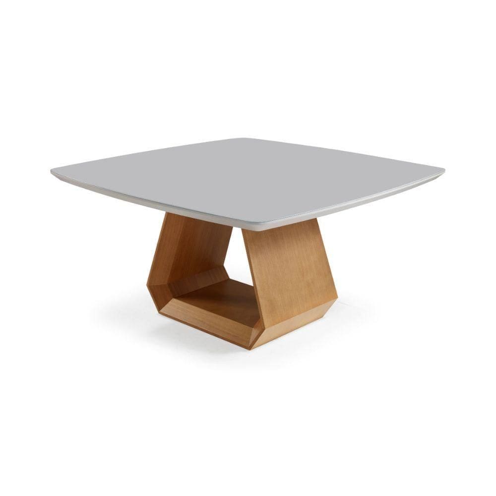 Mesa De Jantar Vortex Barril Tampo De Vidro 1,50x1,50