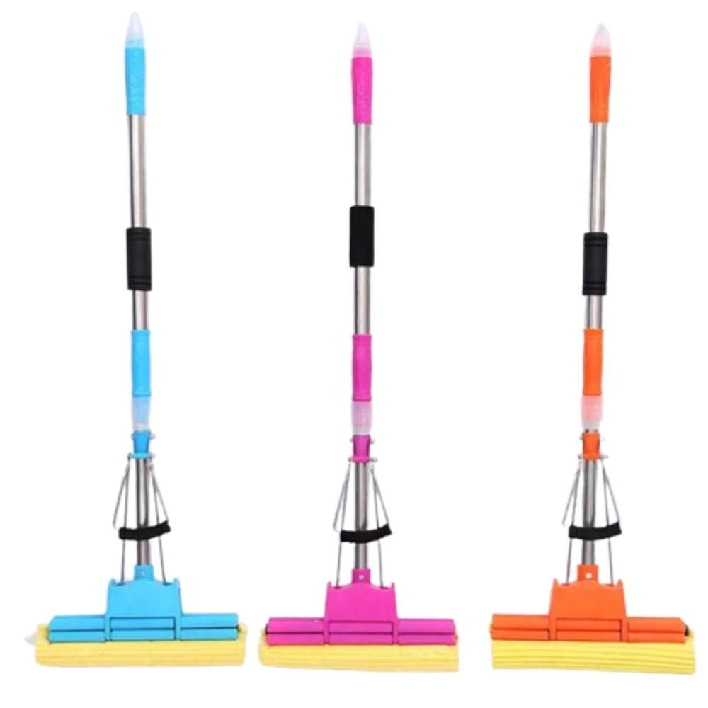 Rodo Mop Magico Limpa Lava Seca Esfegao Cabo Retratil Espuma Multiuso Limpeza Casa
