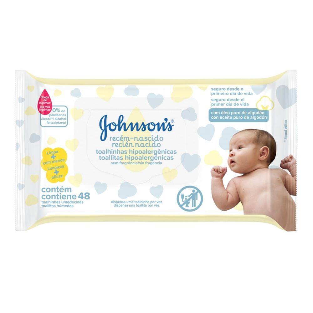Toalhas Umedecidas Johnson`s Baby Recém Nascido 48 Unidades