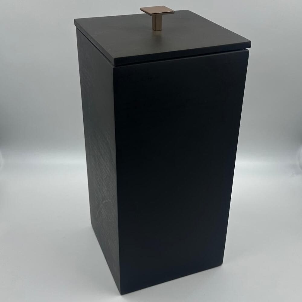 Lixeira Quadrada 5,5L em Resina Marrom Fosco - Red Gold