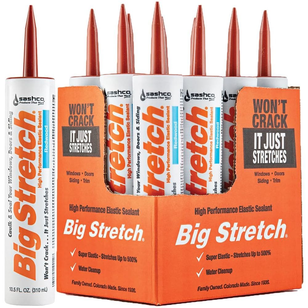Estojo de 310 ml de borracha acrílica Caulk Sashco Big Stretch Redwood 1212