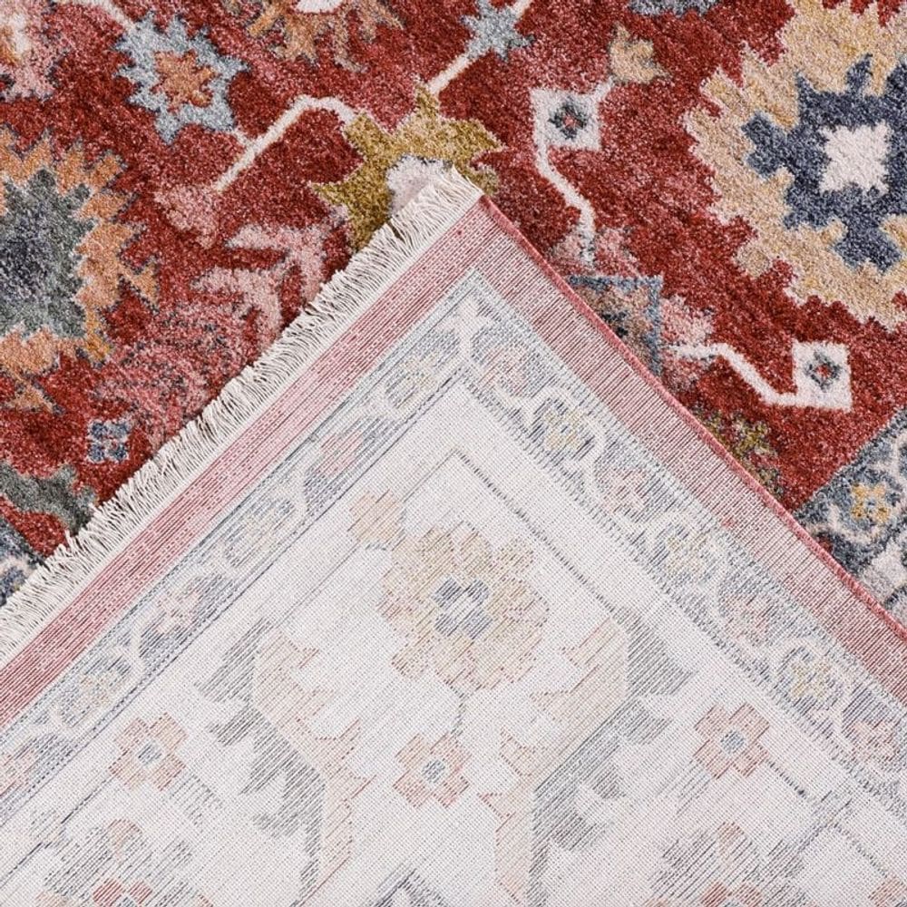 Tapete Coliseo Desenho 04 Vermelho E Cinza 100X150