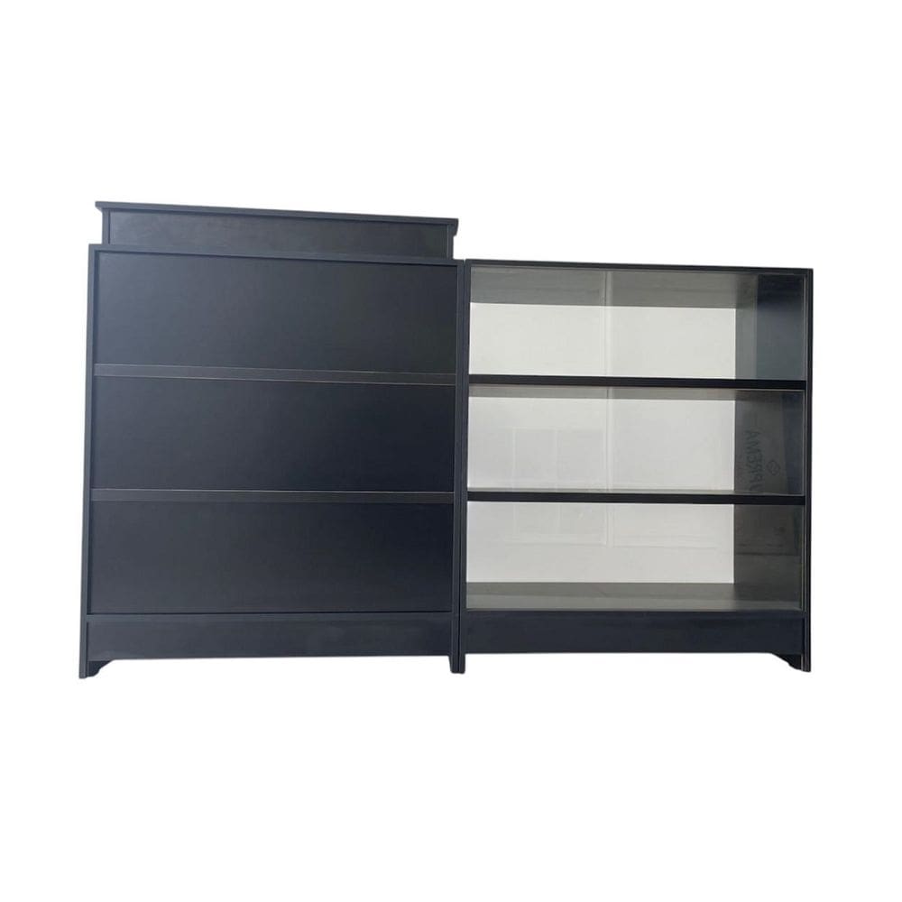 Balcão Caixa + Expositor Vidro 100% Mdf Lojas E Comércios Preto - Suprema Móveis
