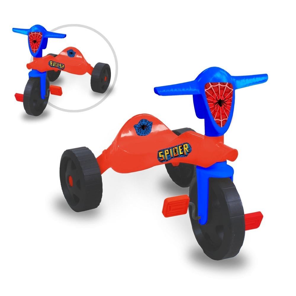 Triciclo Spider Vermelho Aranha com pedal até 25Kg a partir de 2 anos