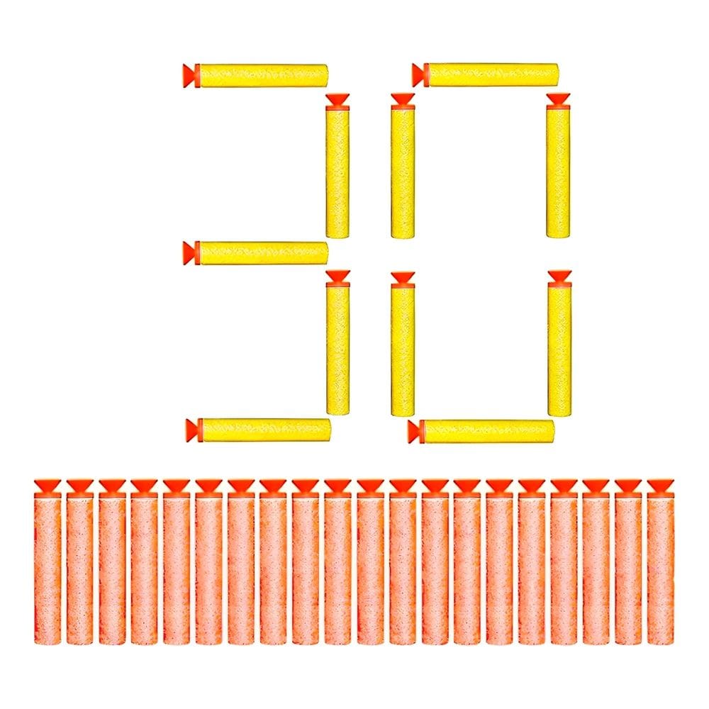 Kit Refil Dardos com Ventosa 30 Dardos Compatíveis com Lançadores Modelo Nerf