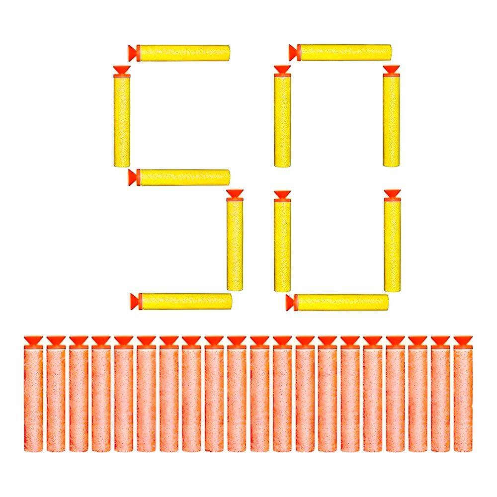 Refil Dardos com Ventosa Kit 50 Balas Compatíveis com Lançadores Nerf