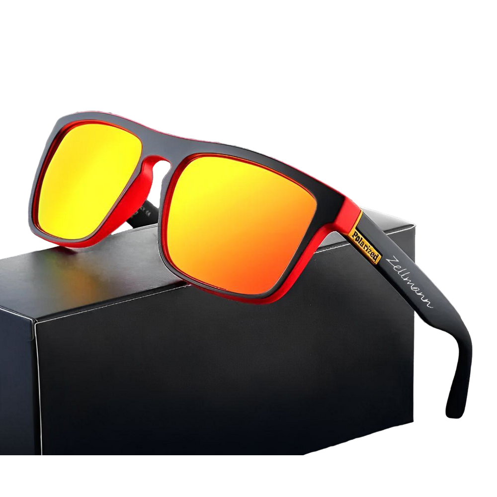 Óculos De Sol Masculino Polarizado Quadrado Espelhado com Proteção 400UV- Zellmann