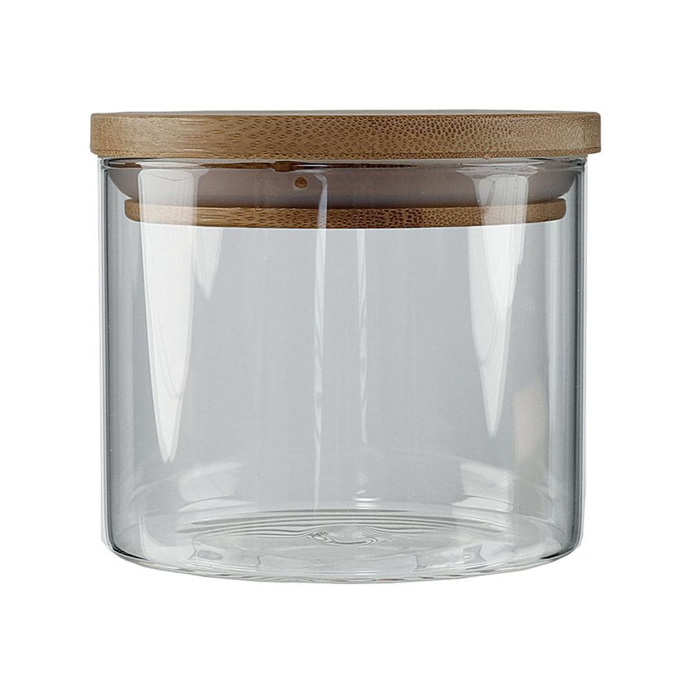 Porta Mantimento Vidro com Tampa Bamboo Redondo 500ML CV212778 Casa do Chef