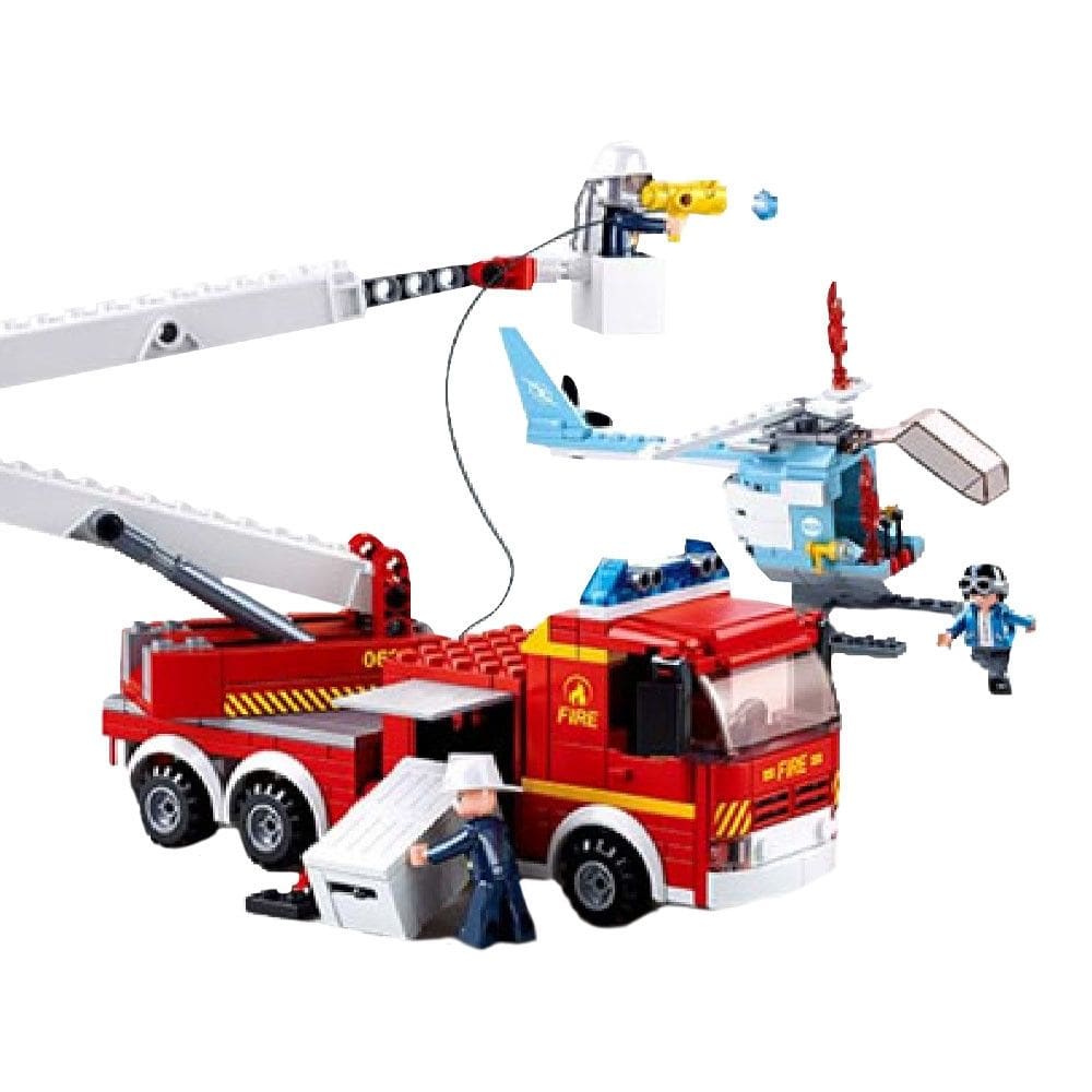 Blocos de Montar Caminhão de Bombeiro e Helicóptero 394 Peças Multikids - BR2308
